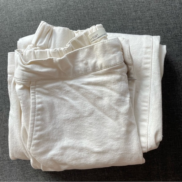 Oak + Fort CROPPED LENGTH 26" TWILL WIDE LEG PANT - Picture 8 of 11